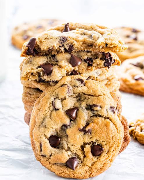 Stack of chocolate chip cookies